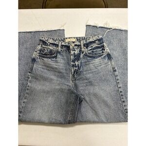 Unpublished, Anthropology Wide Leg, Raw Hem Light Wash Jeans, Size 25